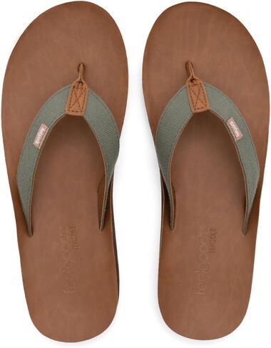 Feelgoodz Men's Zensole Kinderz Water-resistant Vegan Leather/Natural Rubber Flip Flops in Saudi Arabia