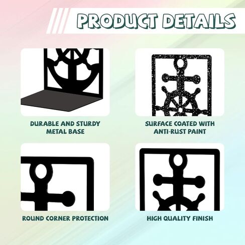 Beaceblue Metal Bookends للأرفف ، الدعم الداعم للكتاب الداعم للدراسة الشاقة الدقيقة للمكتب ، المكتب ، الرف ، الغرفة 4.7 "× 3.5" × 7 "مكوّنات طويلة من الحديد الطويل ، زوج واحد (ديناصور) in Saudi Arabia