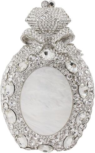 Women Rhinestone Perfume Bottle Clutch Purse Luxury Shell Crystal Evening Bag Cute Diamond Wedding Party Handbag in Kuwait