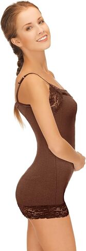 Bencailor 6 Pcs Women's Long Tank Tops, Long Camisole Workout Tops for Adjustable Spaghetti Strap Women Camis Undershirts in Kuwait