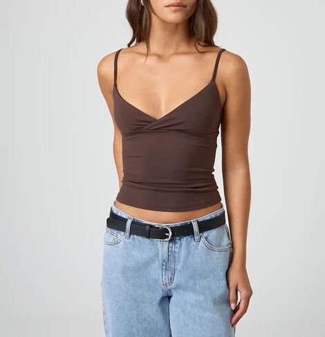 Giraropa Women Summer Basic Cami Shirt Sexy Sleeveless Spaghetti Strap V Neck Tank Top Y2K Slim Fit Going Out Crop Tops in Saudi Arabia
