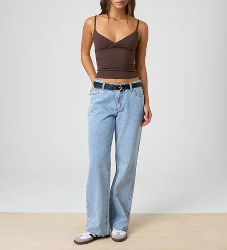 Giraropa Women Summer Basic Cami Shirt Sexy Sleeveless Spaghetti Strap V Neck Tank Top Y2K Slim Fit Going Out Crop Tops in Saudi Arabia