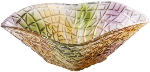 Blue Glass Salad/Fruit Bowl, Decorative Crystal Bowl for Centerpiece Decor, 6.7 IN in Saudi Arabia