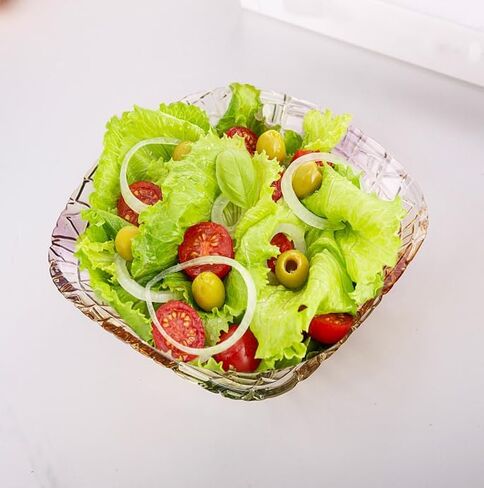 Blue Glass Salad/Fruit Bowl, Decorative Crystal Bowl for Centerpiece Decor, 6.7 IN in Saudi Arabia