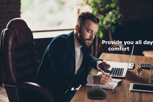 ماوس سلكي USB عمودي مريح بضوضاء اقل، ماوس ضوئي خفيف الوزن عالي الدقة هدية للرجال والنساء والاولاد والبنات للكمبيوتر واللابتوب وماك اوفيس مع ازرار جانبية، 800/1200/2400/3200 نقطة لكل انش in Kuwait