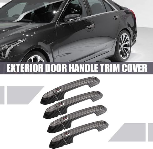 X AutoHaux الخارجي خارج مقبض الباب مجموعة أدوات خلفية أمامية يمين اليسار ل Cadillac XT4 XT5 XT6 CT4 CT6 CTS ATS XTS 2013-2021 Gloss Black in Saudi Arabia