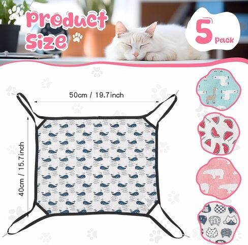 5 Pieces Pet Hammock Cats Ferret Hammock Soft Pet Bed Suitable for Guinea Pig Hamster Gerbil Kittens Cats Cage in Saudi Arabia