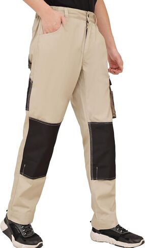 WORK IDEA Men's Rugged Work Pants Canvas Cargo Pants with Knee Pad Pockets in Kuwait