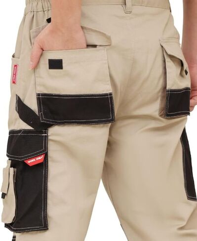 WORK IDEA Men's Rugged Work Pants Canvas Cargo Pants with Knee Pad Pockets in Kuwait