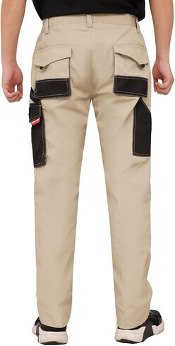 WORK IDEA Men's Rugged Work Pants Canvas Cargo Pants with Knee Pad Pockets in Kuwait