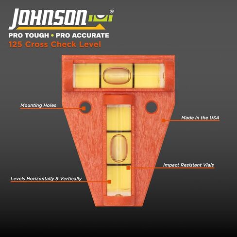 Johnson Level & Tool 125 Cross Check Level, Orange, 1 Level in Saudi Arabia
