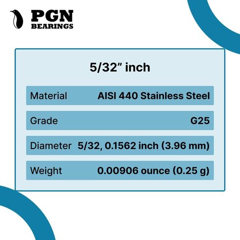 (100 قطعة) PGN - 5/32 بوصة من الفولاذ المقاوم للصدأ (AISI 440) كرات خلط طلاء الأظافر in Saudi Arabia