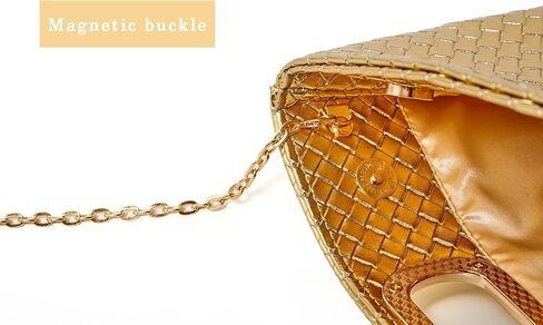 Women's Woven Evening Bag Casual Leather Shoulder Handbag Fashion Clutch Purse in Saudi Arabia