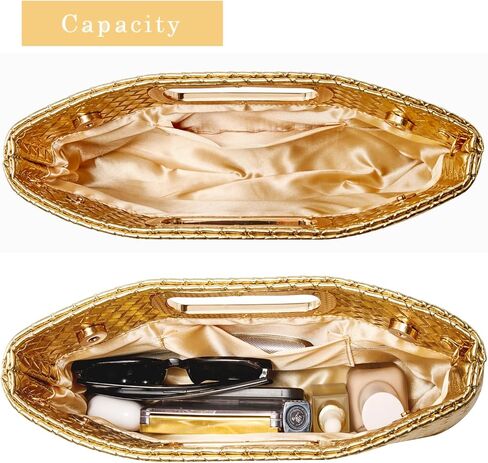Women's Woven Evening Bag Casual Leather Shoulder Handbag Fashion Clutch Purse in Saudi Arabia