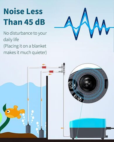 Pawfly Aquarium 40 GPH Compact Air Pump Quiet Oxygen Aerator Pump with Air Stone Airline Tubing and Check Valve Accessories for 5-20 Gallon Buckets and Fish Tanks in Saudi Arabia