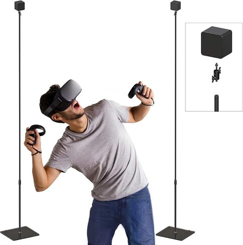 Skywin VR Stand and Hidden Cable Set Compatible with HTC Vive & Index Base Station - Tempered Glass HTC Vive Stand and Cable Set for Vive and Rift Constellation Sensors (Hidden Cable Version) in Kuwait