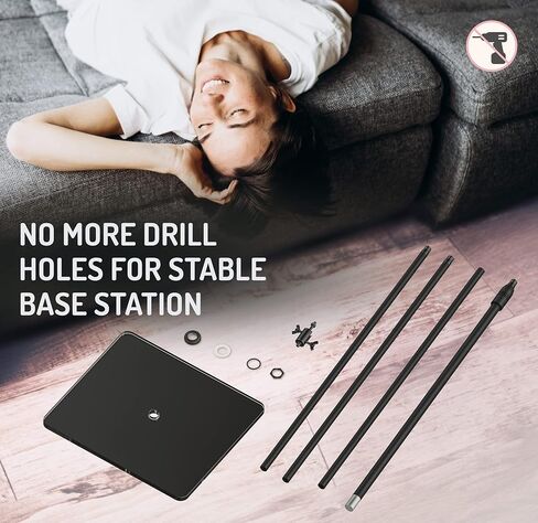 Skywin VR Stand and Hidden Cable Set Compatible with HTC Vive & Index Base Station - Tempered Glass HTC Vive Stand and Cable Set for Vive and Rift Constellation Sensors (Hidden Cable Version) in Kuwait