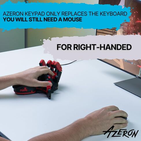 AZERON Cyborg Gaming Keypad – One Handed for PC – with Analog Thumbstick and 29 Programmable Keys – 3D Printed Customized – for Righties (Galaxy Purple) in Saudi Arabia