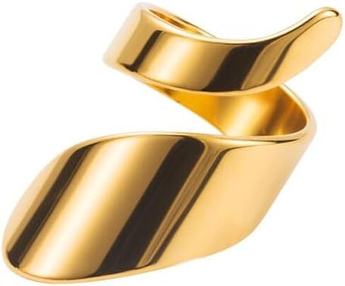 DTJA Twisted Twisted Ringing Ring for Women Gold Plated Stains Stains Stail Fashion Spiral Open Band Rings Finger Fut in Kuwait