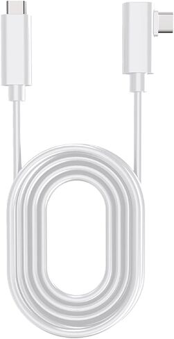 VR Streaming Link Cable Compatible for Oculus Quest, Cuxnoo Virtual Reality Headset Cable Angle USB 3.2 Gen1 C-C High-Speed Data Transfer, Fast Charging Cord, 15FT Black in Kuwait