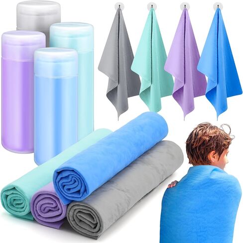 4 Pcs Swim Chamois Towel Swim Towel Shammy Towel Swimming Towel Sports Towel Swimmers Towel for Diving Swimming Triathlons and Other Water Sports, 13 X17inch, 4 Colors in Saudi Arabia