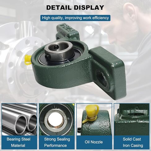 Tonmp 4 عبوات UCP204-12 محمل كروي مثبت على شكل وسادة - تجويف 3/4 بوصة - قاعدة من الحديد الزهر الصلب - محاذاة ذاتية in Kuwait