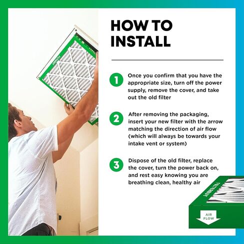 فلتر هواء 14x25x1 مرشح هواء MERV 8 دفاع الغبار (عبوتان)، استبدال مرشحات الهواء الفرن المطوية HVAC AC (الحجم الفعلي: 13.50 × 24.50 × 0.75 بوصة) in Kuwait