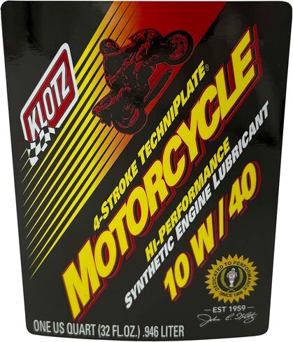 Klotz Motorcycle TechniPlate with Integrated Transmission, Hi-Performance Synthetic Motor Oil Lubricant for 4-Stroke Engines | 10W-40 – KL-840 – 1 Quart in Saudi Arabia