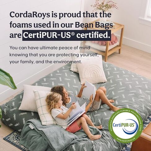 كوردارويز وسادة اصطدام حسية من قماش كوردروي للاطفال والكبار، سجادة اصطدام للاطفال مع حشوة اسفنجية ناعمة، رمادي in Kuwait