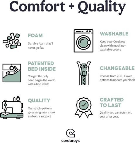 كوردارويز وسادة اصطدام حسية من قماش كوردروي للاطفال والكبار، سجادة اصطدام للاطفال مع حشوة اسفنجية ناعمة، رمادي in Kuwait