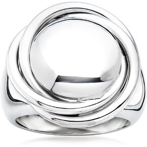 روس سايمونز الإيطالية الفضية الفضية Big Bead Ring. حجم 8