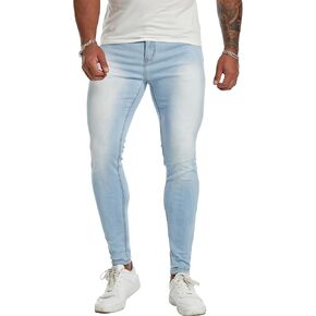 Mens Ripped Jeans Slim Fit Skinny Stretch Jean for Men Tapered Leg Denim Pants