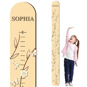 Baby Growth Height Chart for Wall 63" x 5.5" Kids Wood Height Measurement for Kids Toddler Baby Boy Girls Growth Measuring Ruler Tracker Nursery Room Wall Decor