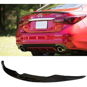 2014-2024 Glossy Black Rear Trunk Spoiler Wing Compatible with Infiniti Q50 Luxe Edition Sport Red Sport 400 Q50S 2015 2016 2017 2018 2019 2020 2021 2022 2023