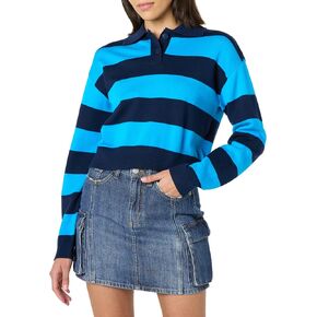 The Drop Women's Joan Splitneck Polo Long Sleeve Sweater