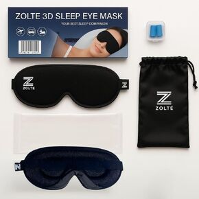 3D Sleep Eye Mask for Men Women, No Eye Pressure, 3D Sleeping Mask, Contoured Memory Foam, Light Blocking, Adjustable Strap – Soft & Breathable for Deep Sleep, Travel & Meditation. Black