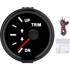 Acouto Marine Trim Gauge Up DN Boat Trim Trim Gauge Meter 52 MMM IP67 مع إكسسوارات اليخوت ذات الإضاءة الخلفية الحمراء