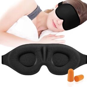 أقنعة العين للنوم ، قناع ناعم ناعم 3D للرجال ، نساء ، 99 ٪ من تعتيم فاتح ، أغطية مريحة للتبريد الليلي مع حزام قابل للتعديل للسفر المكتبي (أسود داكن)