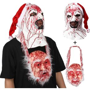 Creepy Killer Art the Clown Mask Halloween Cosplay Costume Props Full Head Joker Headgear for Adults
