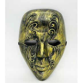 Full Face Masquerade Mask Venetian Mask Golden Masquerade Mask Vintage Style Full Face Mask Ancient Greek Roman Venice for Men
