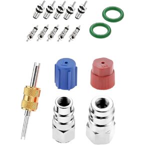 MTSOONING R12 R22 إلى R134A مجموعة محول التحويل ، R12 R22 إلى R134A منفذ تركيب مرتفع/منخفض مع 1/4 '' '
