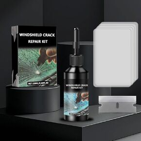 Windshield Crack Repair Kit, 2025 Latest Upgraded Glass Crack Repair Kit, 5MinQuick-Glass Repair Liquid, Long-Lasting, for Fixing Chips, Bulls-Eye, Cracks and Star-Shape Cack