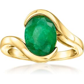 Ross-Simons 2.70 Carat Emerald Swirl Ring in 18kt Gold Over Sterling