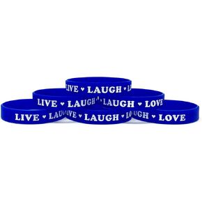 TheAwristocrat 6 Pack Live Laugh Love with Hearts Inspirational Silicone Wristband Rubber Bracelet