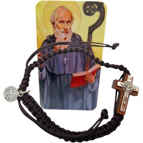 Westmon Works St Benedict Bracelet Macrame Admable Fashion Casholic Jewelry Caseory يشمل البطاقة المقدسة