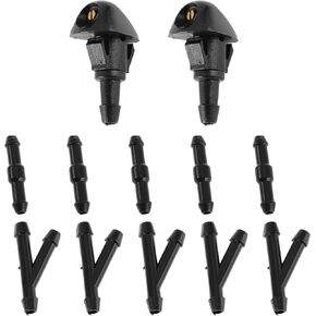Windshield Washer Nozzle for Honda CR-V 2002-2004 Black Front Plastic 1 Set