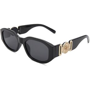 Hycredi Rectangle Sunglasses for Women Men Retro Driving Glasses 90’s Vintage Fashion Irregular Frame UV400 Protection