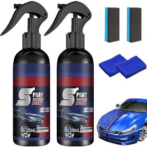 2Pcs Multi-Functional Coating Renewal Agent, 3 in 1 Ceramic Car Coating Spray, High Protection Quick Car Coating Spray Fast-Acting, Nano Car Scratch Repair Spray