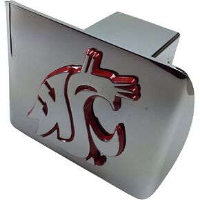AMG Washington State METAL emblem (with crimson trim) on chrome METAL Hitch Cover