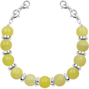 Fashionable 8mm Cat's Eye Stone Jewelry for Women, Double Lobster Claw Adjustable Bracelets,Trendy Swap Jewelry - Replacement medical bracelet for Lady (ID Tag NOT INCLUDED)